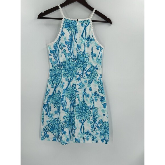 LILLY PULITZER Pearl Lace Shift Dress, Size 2, Blue White Back It Up, EUC - Picture 10 of 13